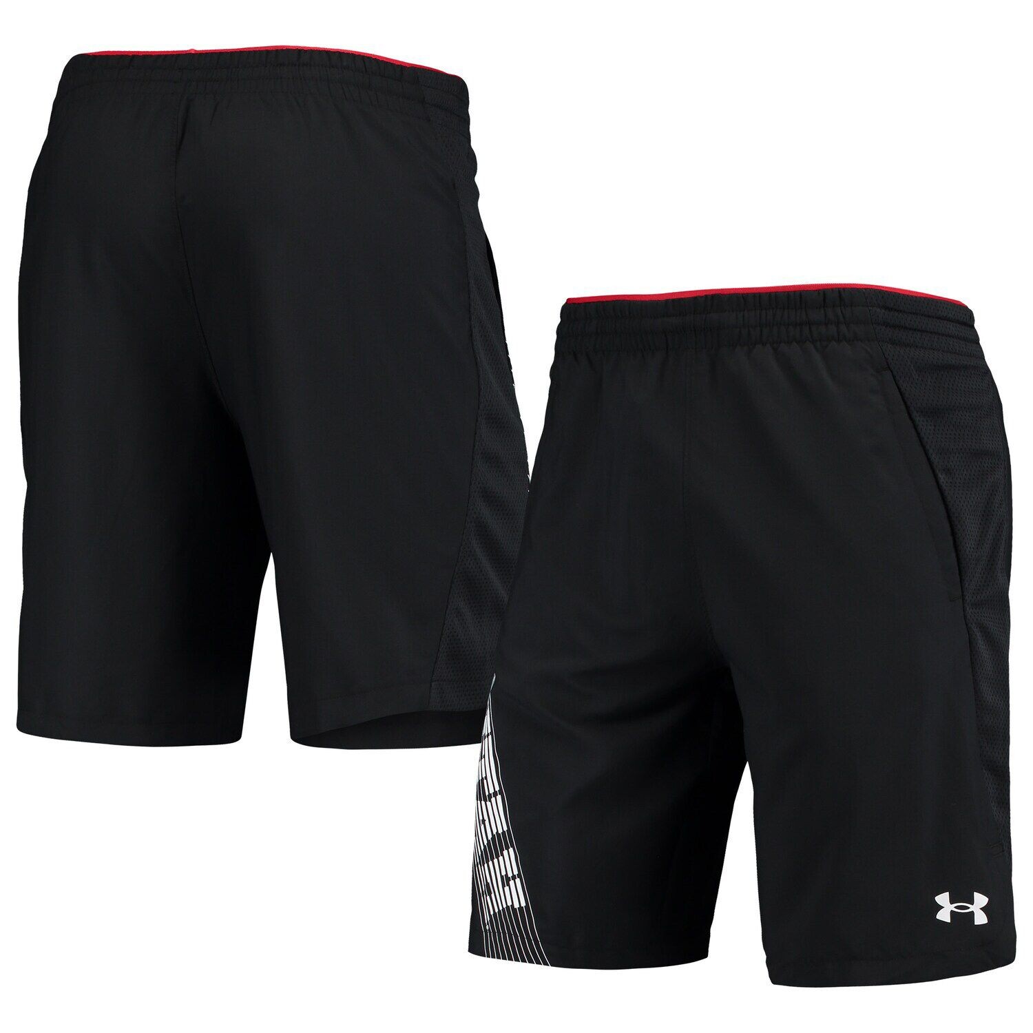 

Мужские черные тканые шорты Utah Utes 2021 с боковой линией Under Armour