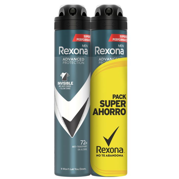 Дезодорант Desodorante Hombre Advanced Protection Invisible Rexona, 2 x 200 ml дезодорант антиперспирант motionsense degree advanced 72 часа прозрачный порошок