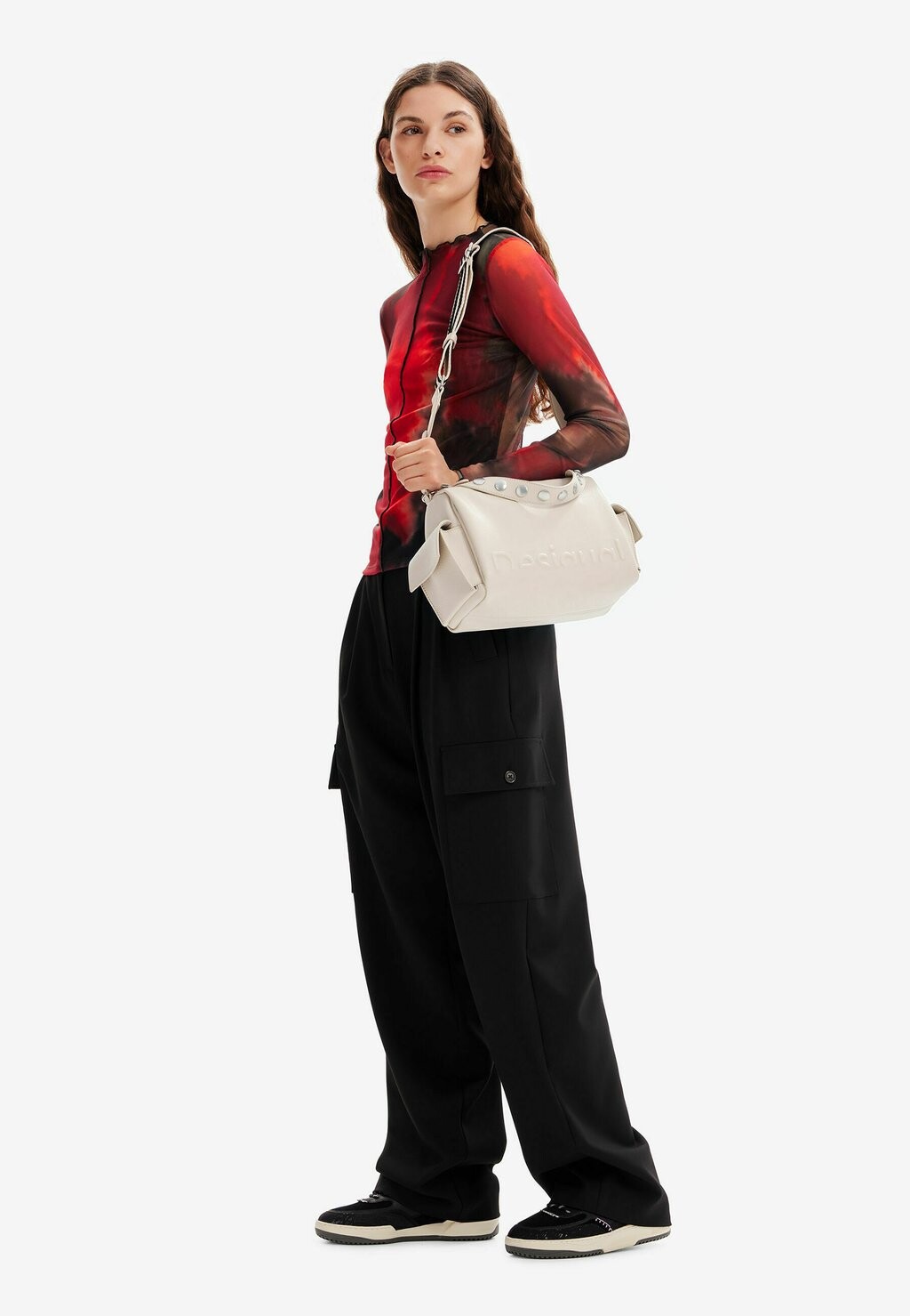 

Сумочка MIDSIZE HALF LOGO Desigual, белый