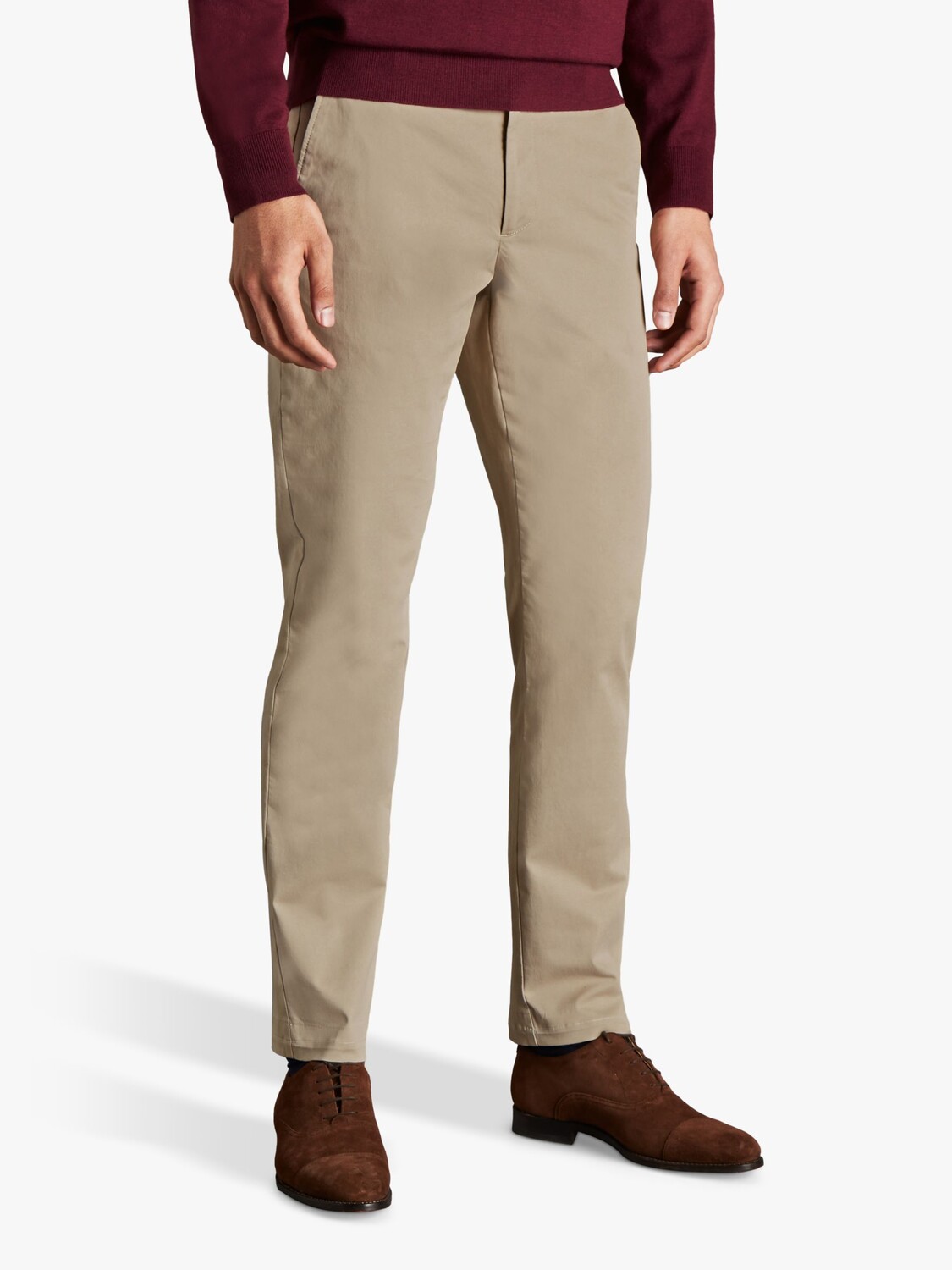 

Облегченные брюки Charles Tyrwhitt Slim Fit, овсянка