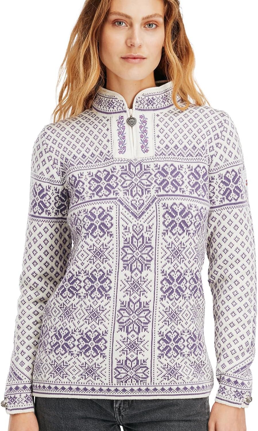

Свитер мира Dale of Norway, цвет Off-White/Dark Purple