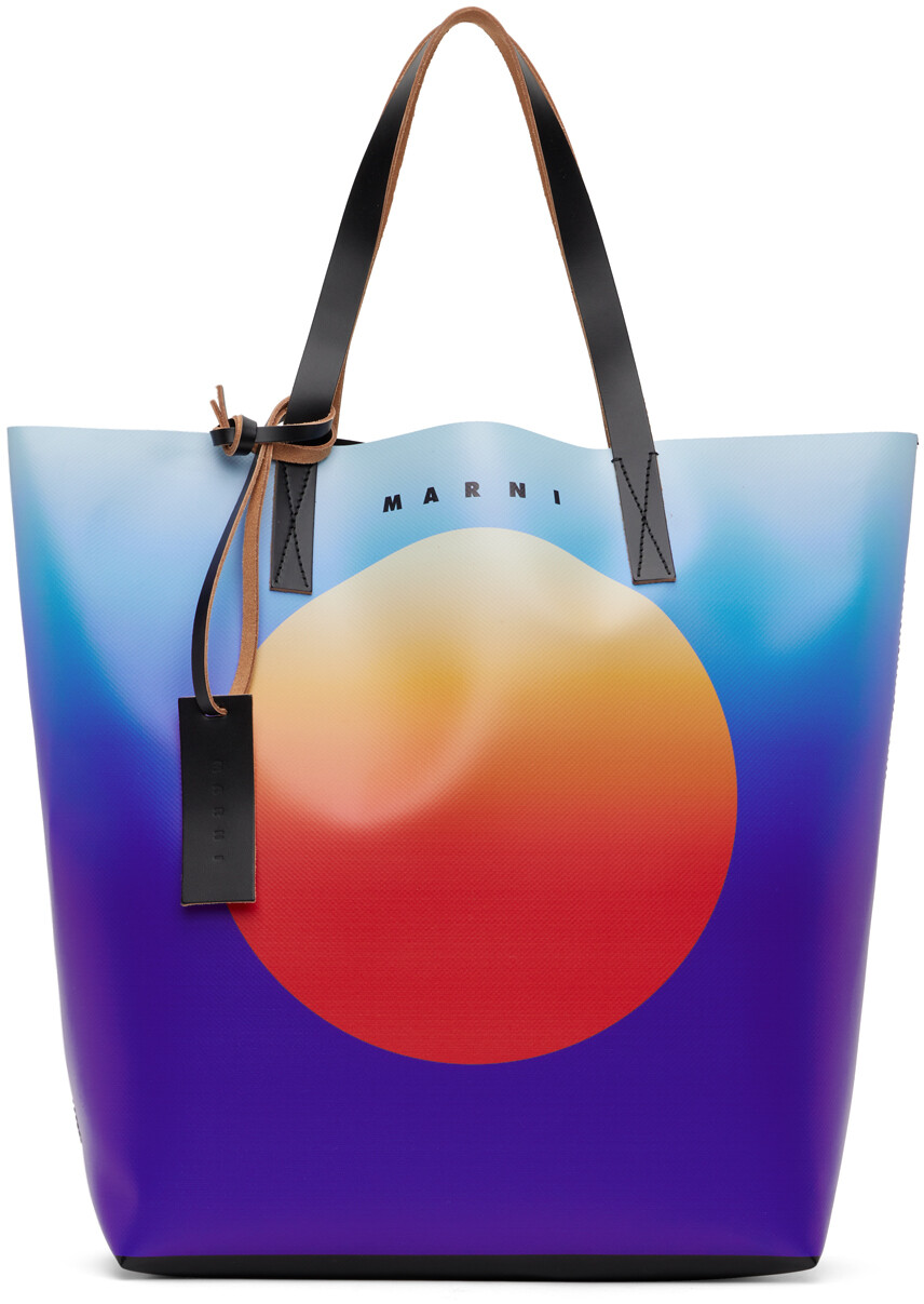 

Синяя и черная сумка-тоут Tribeca Marni