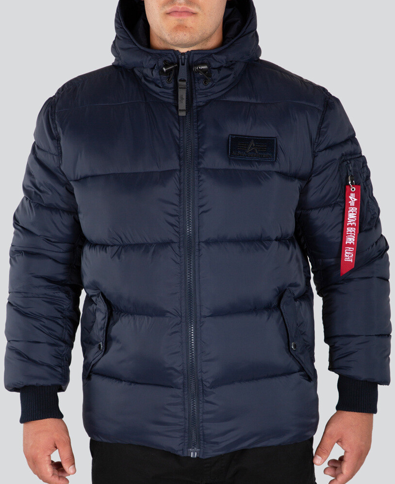 

Куртка Alpha Industries Hooded Puffer Alpha FD, темно-синяя, Синий