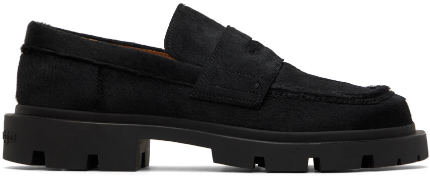 

Черные лоферы из телячьего ворса Maison Margiela