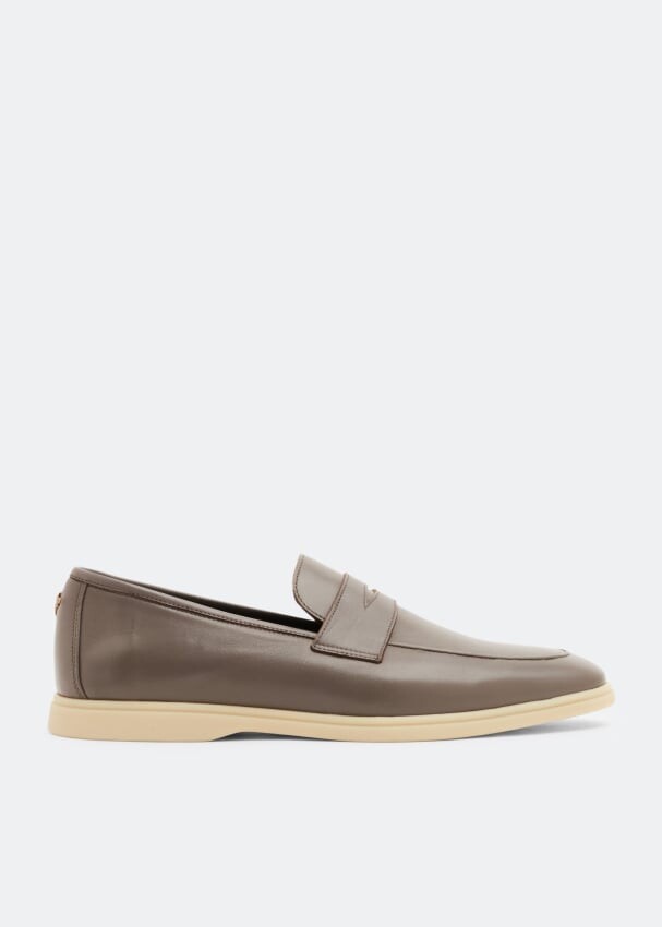 

Лоферы BOUGEOTTE Leather loafers, серый