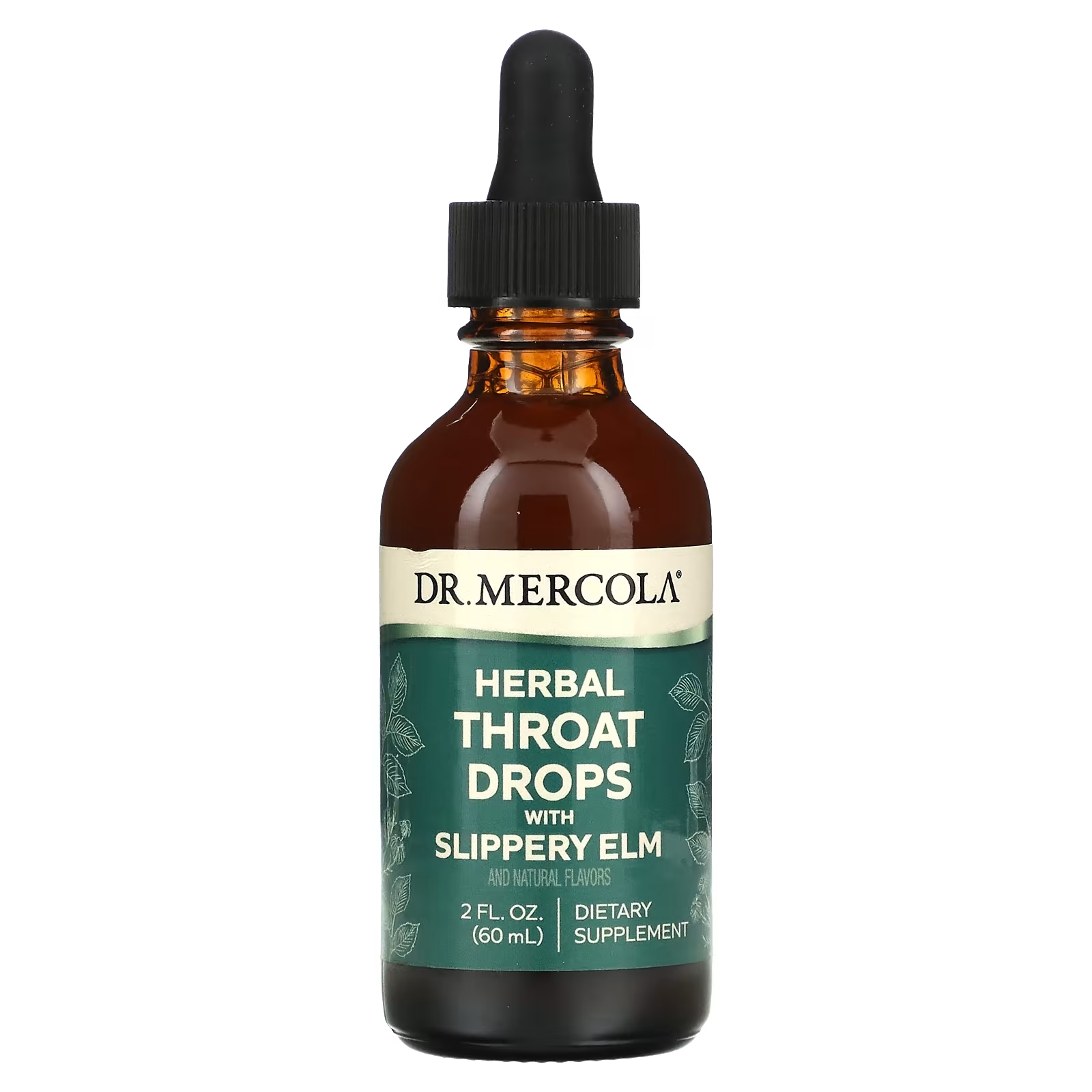 Dr. Mercola Herbal Throat Drops with Slippery Elm, 60 мл ryukakusan throat refreshing herbal drops mint 15 drops 1 85 oz 52 5 g