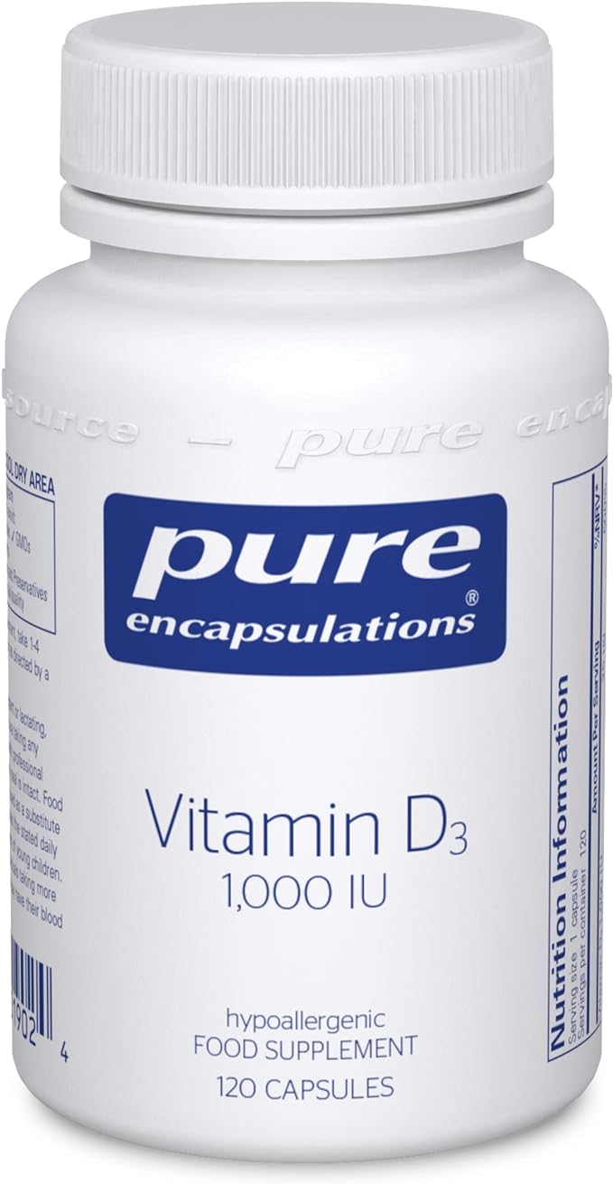Pure Encapsulations Витамин D3 25 мкг (1000 МЕ) — 120 капсул цена и фото