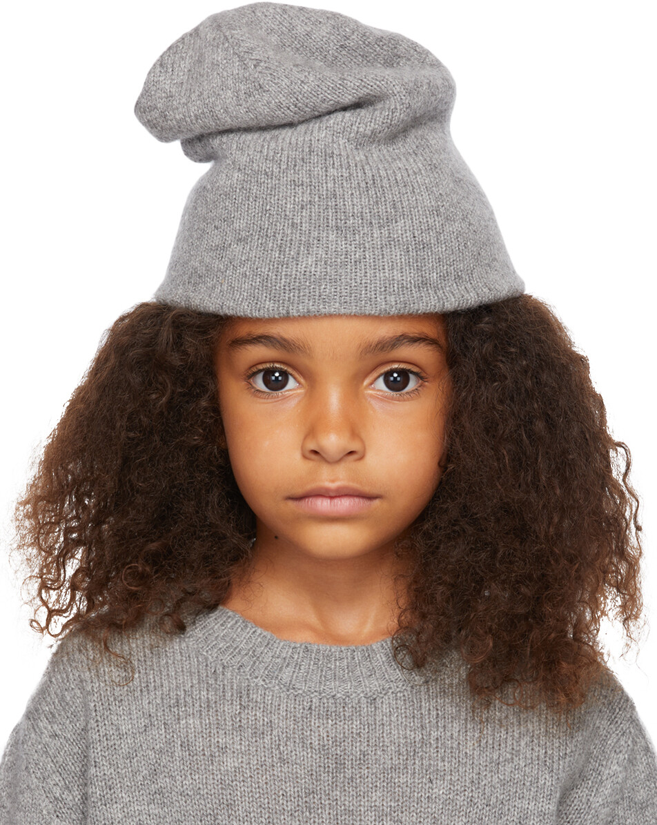 

Детская серая кашемировая шапка Elfie Beanie The Row