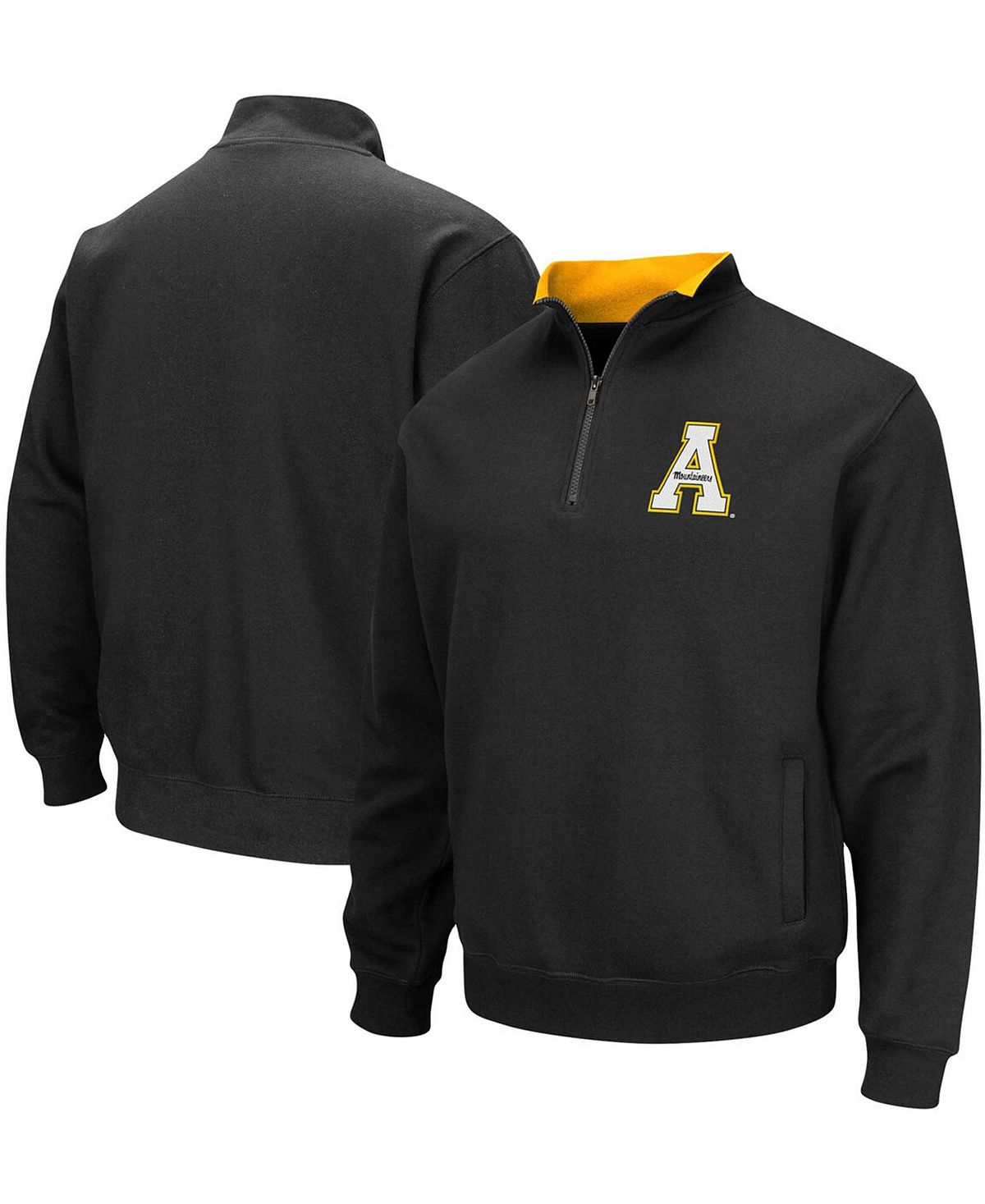 

Мужская черная пуловерная куртка appalachian state mountaineers tortugas logo с молнией на четверть Colosseum, черный