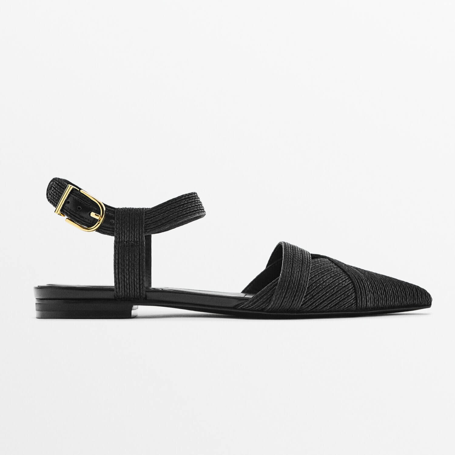 

Туфли Massimo Dutti Flat Sleek, черный