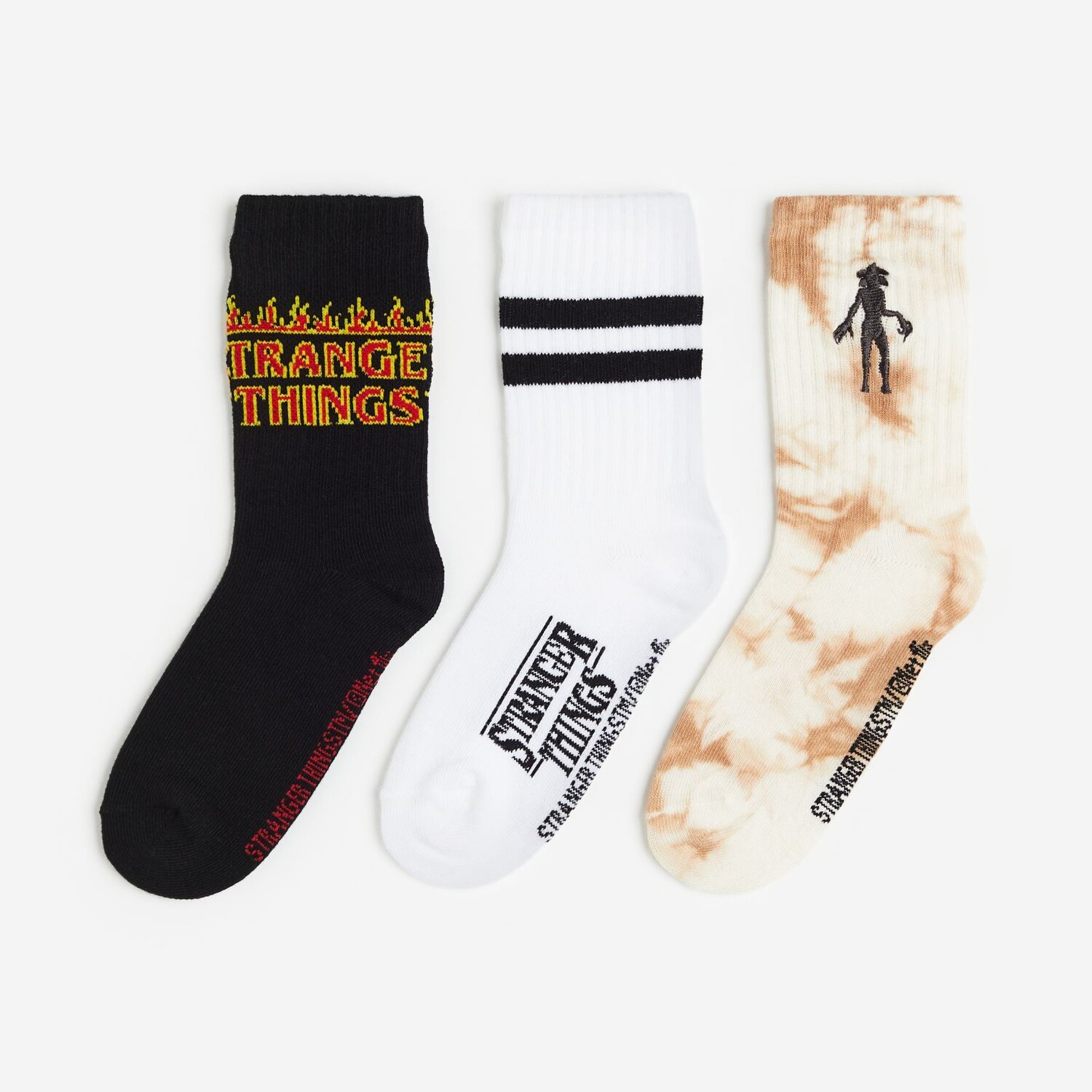 

Набор носков H&M Stranger Things Motif-detail, 3 пары, мультиколор