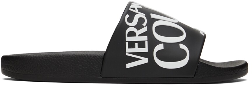 

Черные шлепанцы с логотипом Versace Jeans Couture