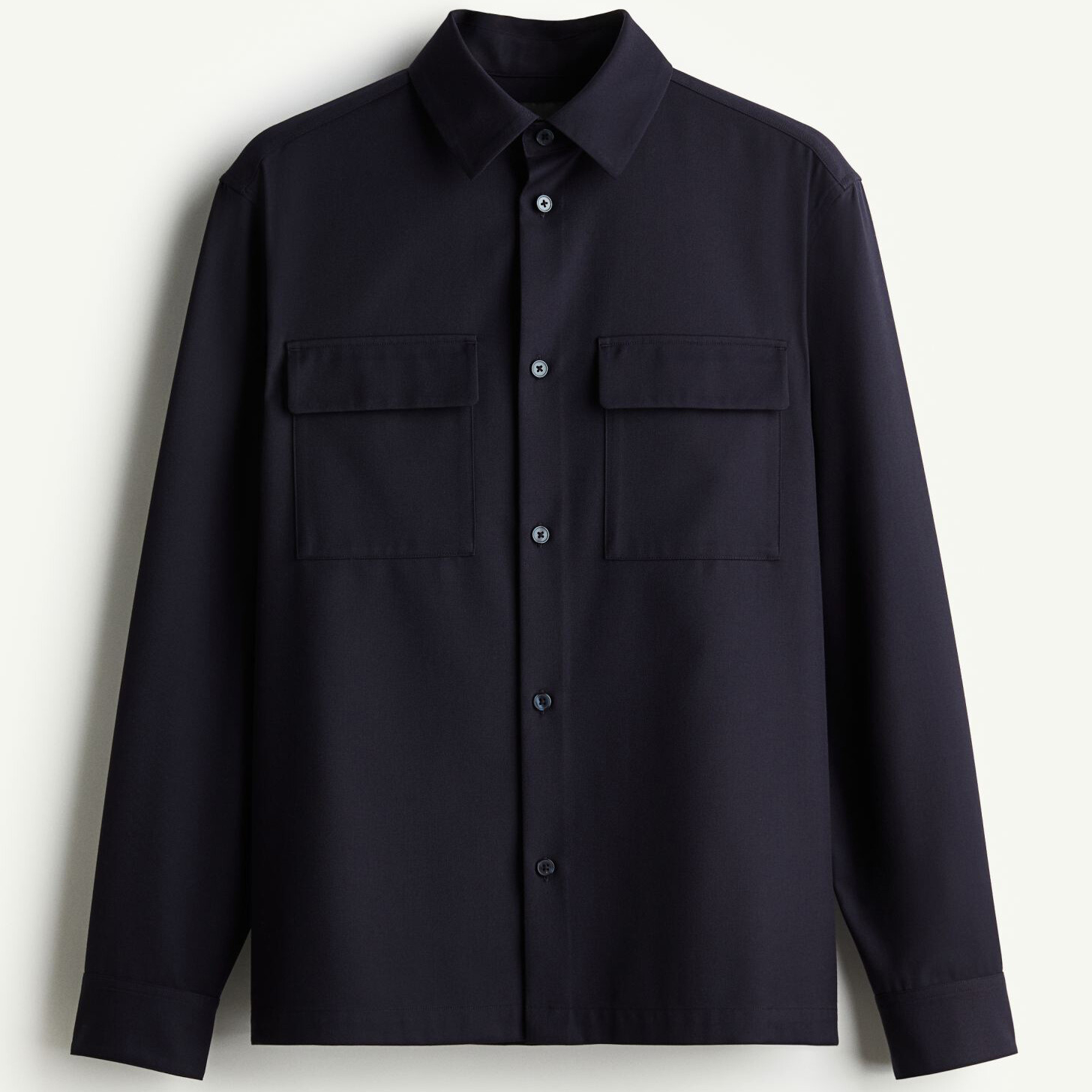 

Верхняя рубашка H&M Regular Fit Twill, темно-синий