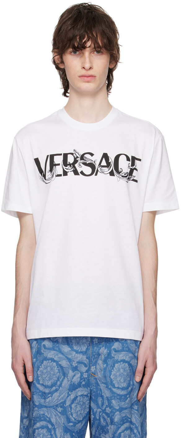 

Белая футболка в стиле барокко Versace, Белый