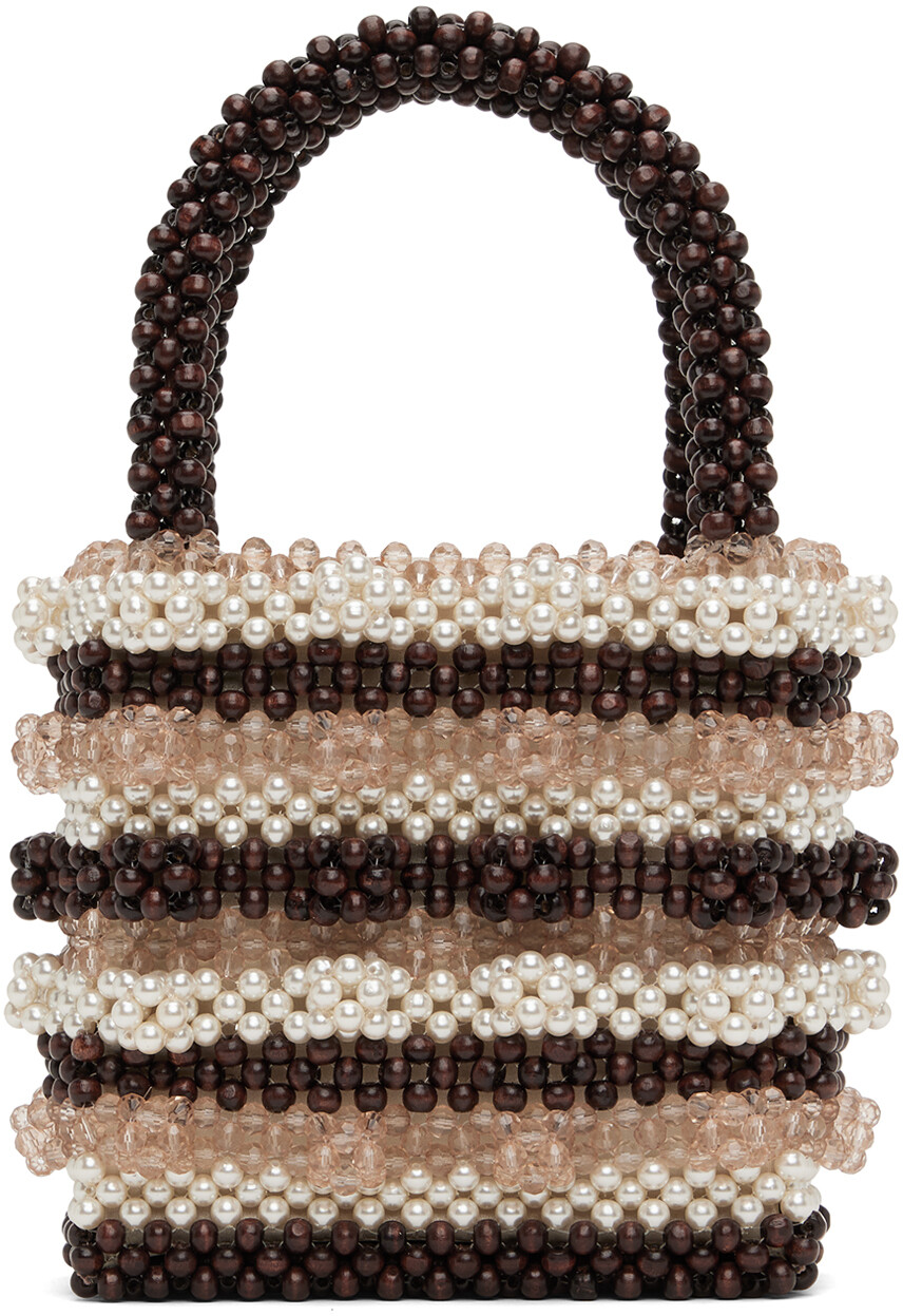 

Бежевая сумка в полоску Antonia Shrimps