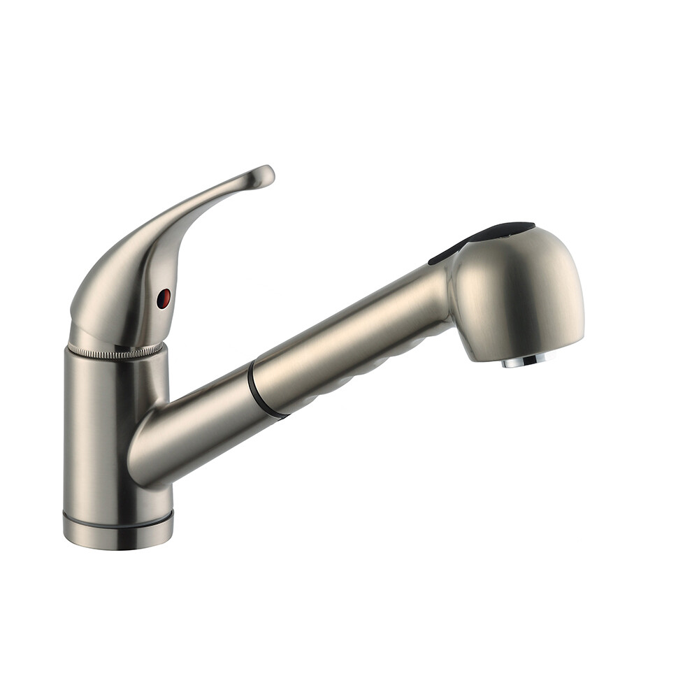 

Смеситель для кухни Design House 545871 с выдвижным распылителем Milano, satin nickel