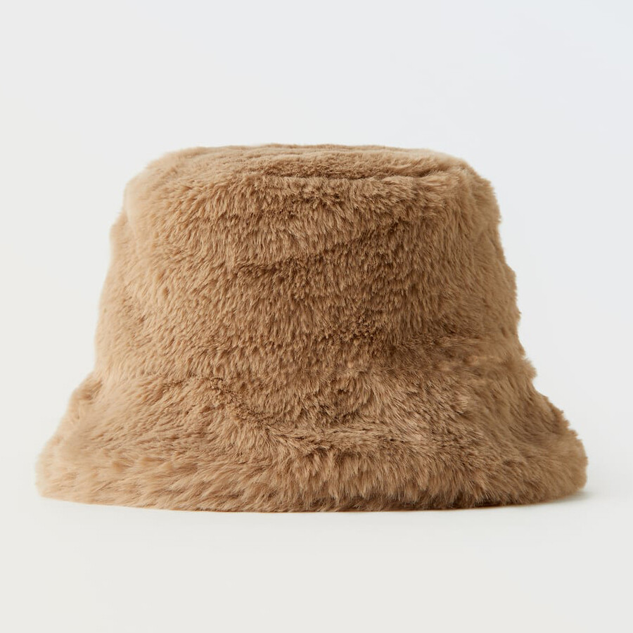 

Детская шапка Zara Faux Fur Fisherman, коричневый