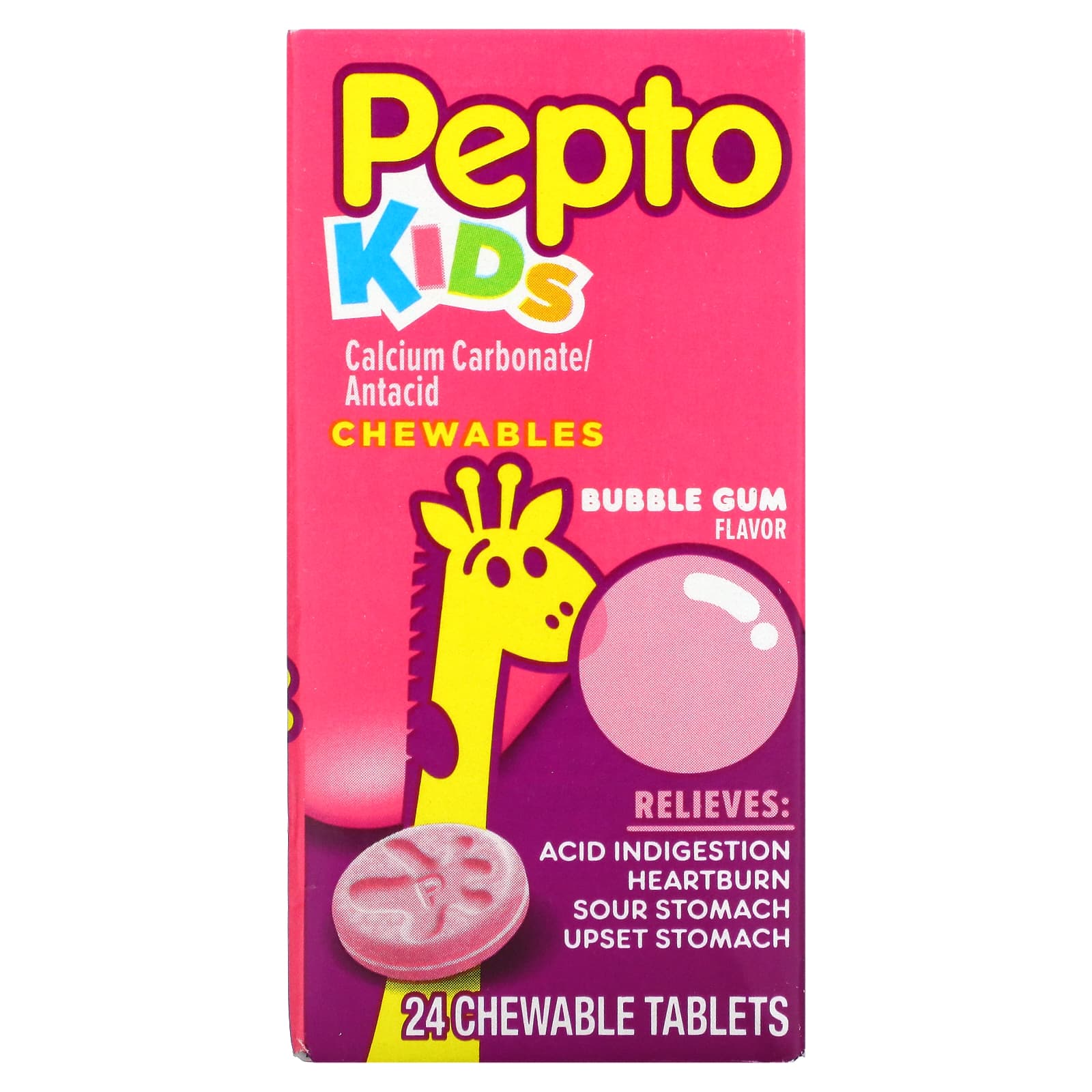 Для детей, жевательные таблетки с пепто, жевательная резинка, 24 жевательные таблетки Pepto Bismol pepto bismol пепто бисмол 40 капсул