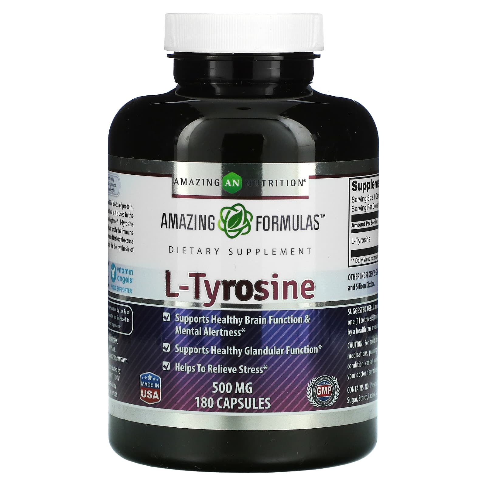 L-Тирозин Amazing Nutrition, 180 капсул l tyrosine l тирозин atech nutrition 120 капсул