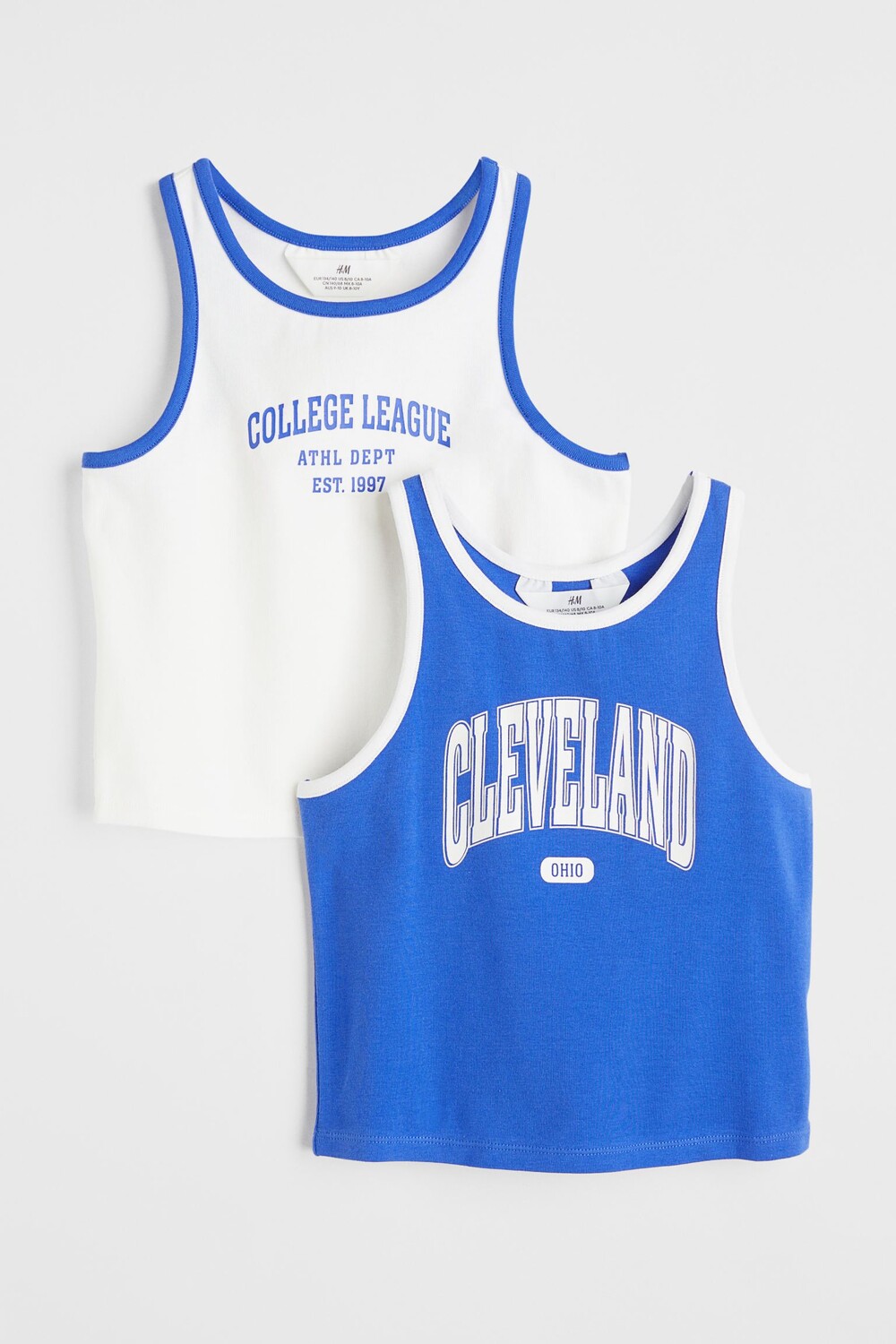 

2 пары хлопковых футболок H&M Cleveland, синий