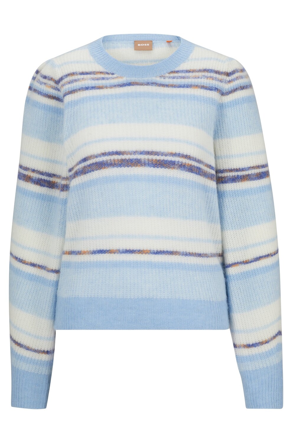 

Джемпер Hugo Boss Puff-sleeve With Horizontal Stripes, голубой/белый