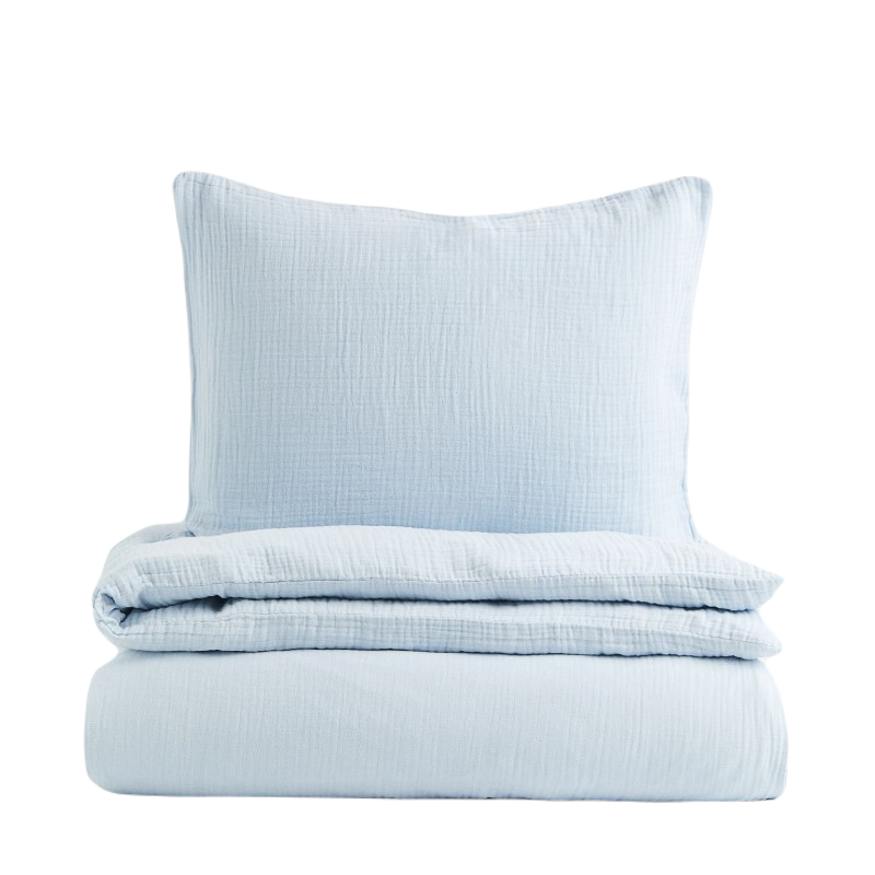 цена Комплект односпального постельного белья H&M Home, голубой