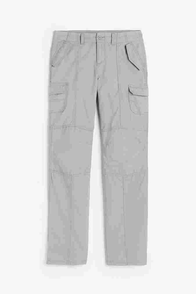 

Брюки-карго H&M Low-waist Cargo, светло-серый