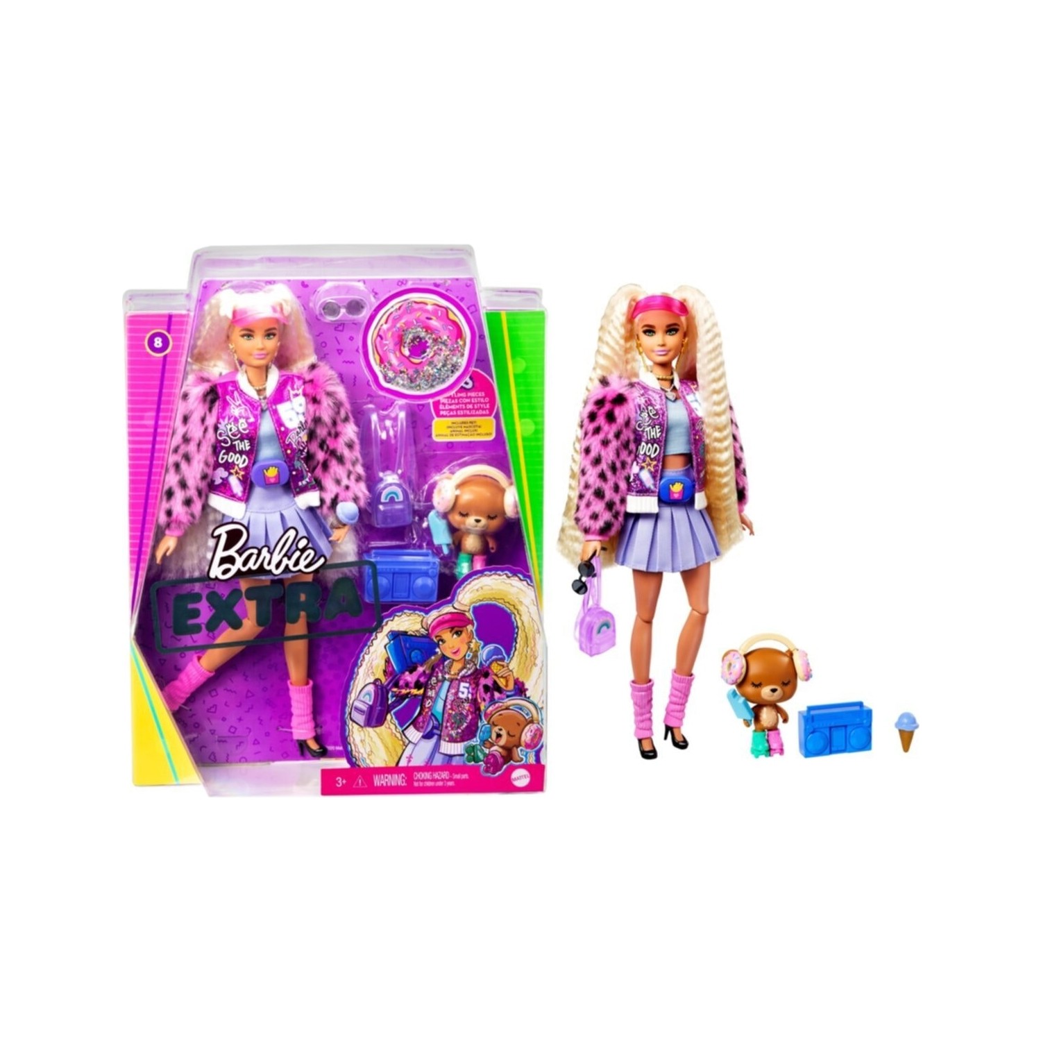 Кукла Barbie Extra Pink Hat GYJ77 дополнительные друзья питомцы barbie и наборы одежды hhf80