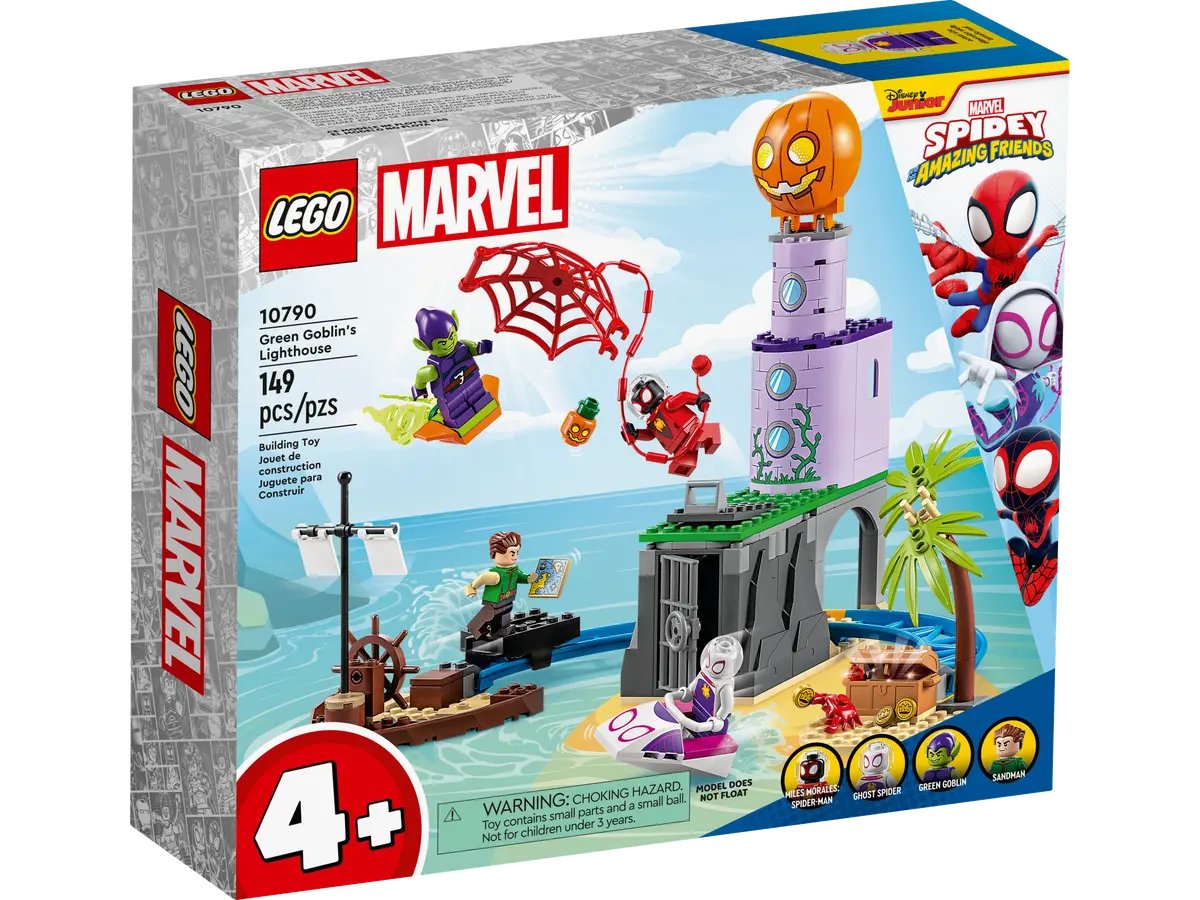 Конструктор Lego Marvel Super Heroes Team Spidey At Green Goblin's Lighthouse 10790, 149 деталей