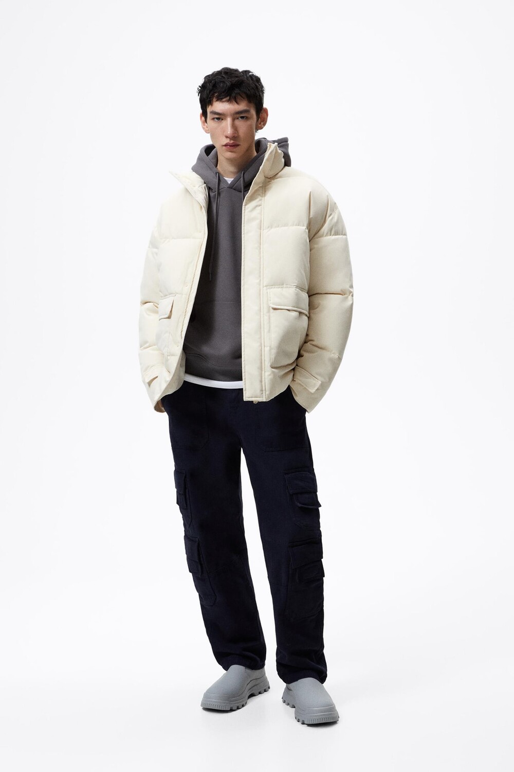 

Прорезиненные ботинки ZARA, серый