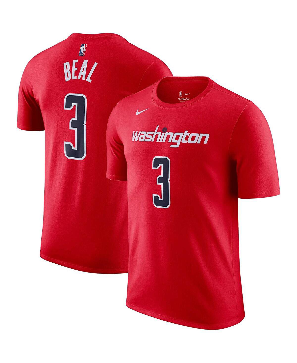 Мужская футболка bradley beal red washington wizards icon 2022/23 с именем и номером Nike, красный
