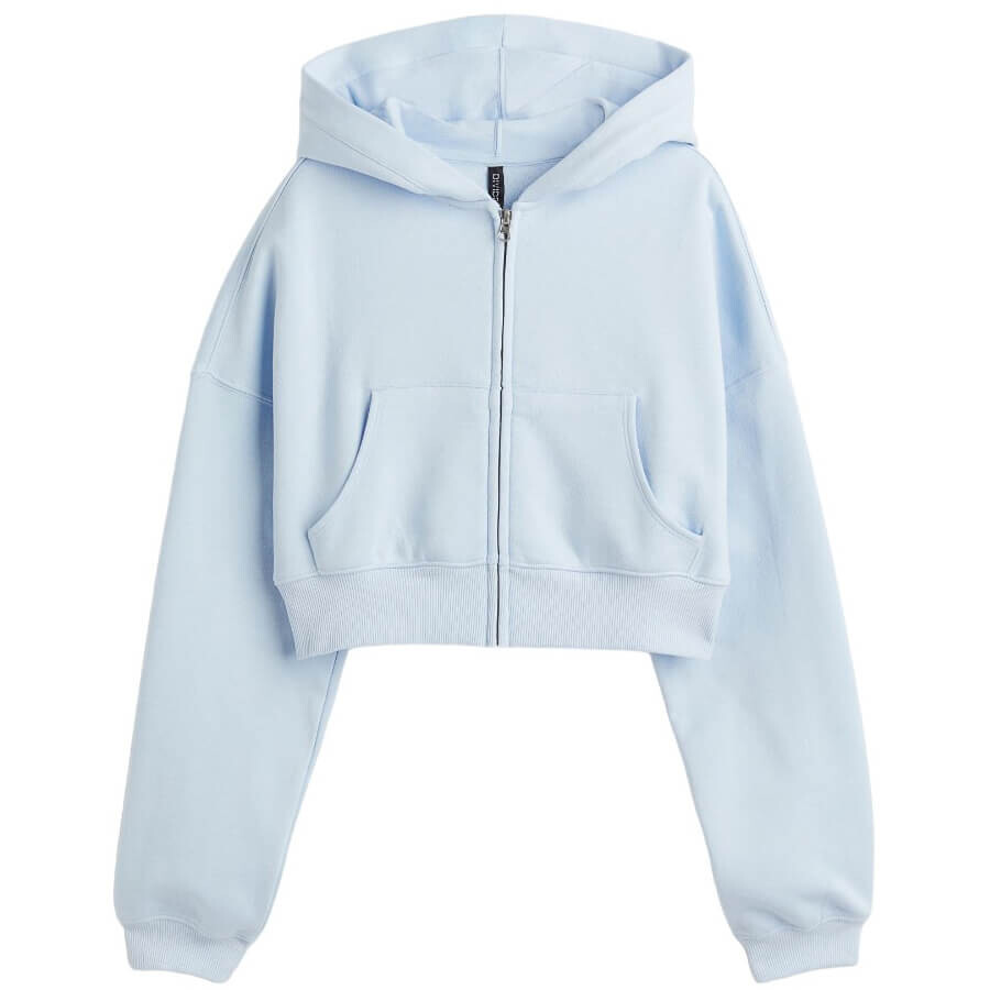 

Толстовка H&M Hooded Crop, голубой