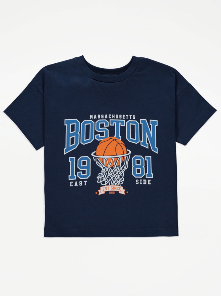 

Темно-синяя баскетбольная футболка Boston George., нави