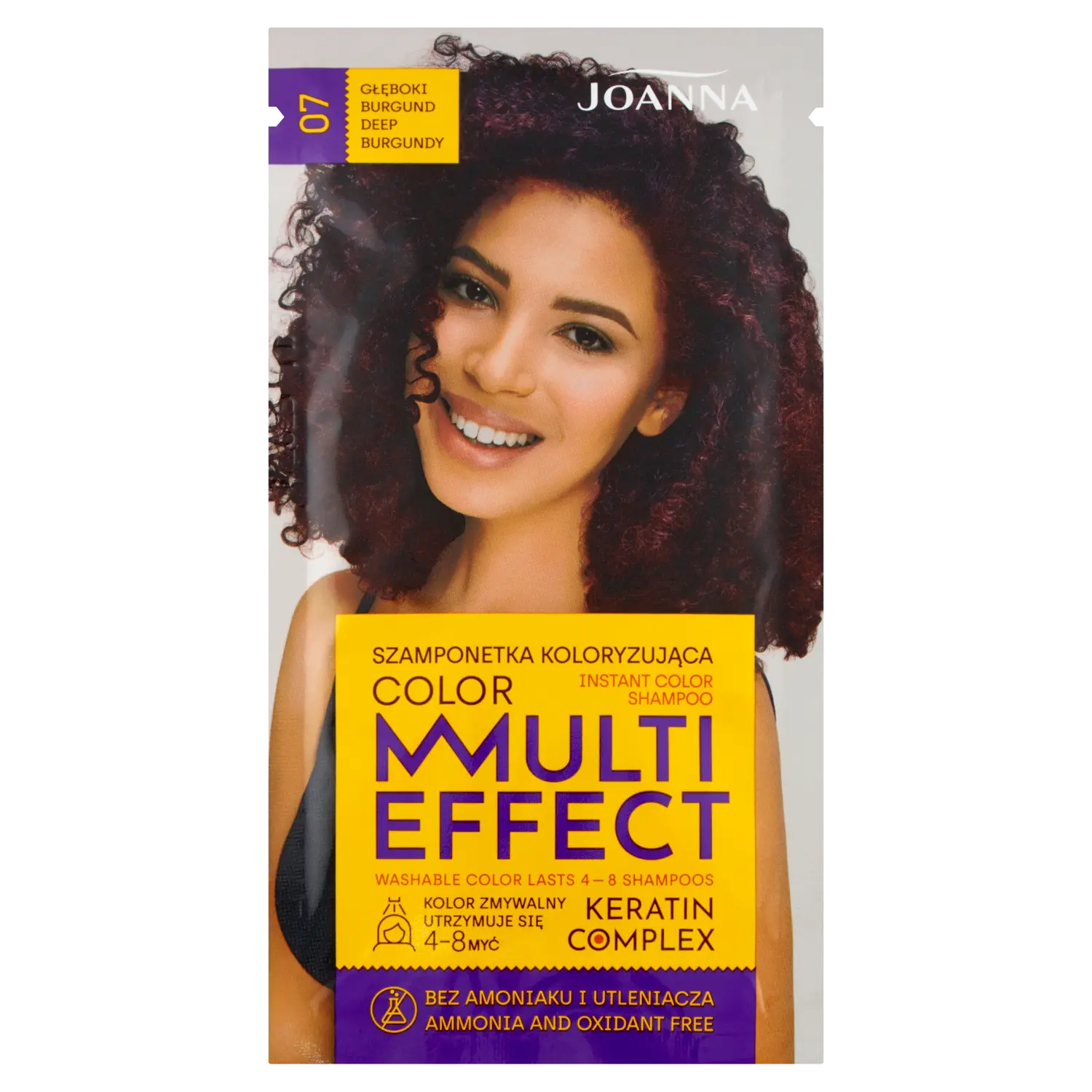 

Joanna Multi Effect шампунь для окрашивания волос 07 темно-бордовый, 1 упаковка