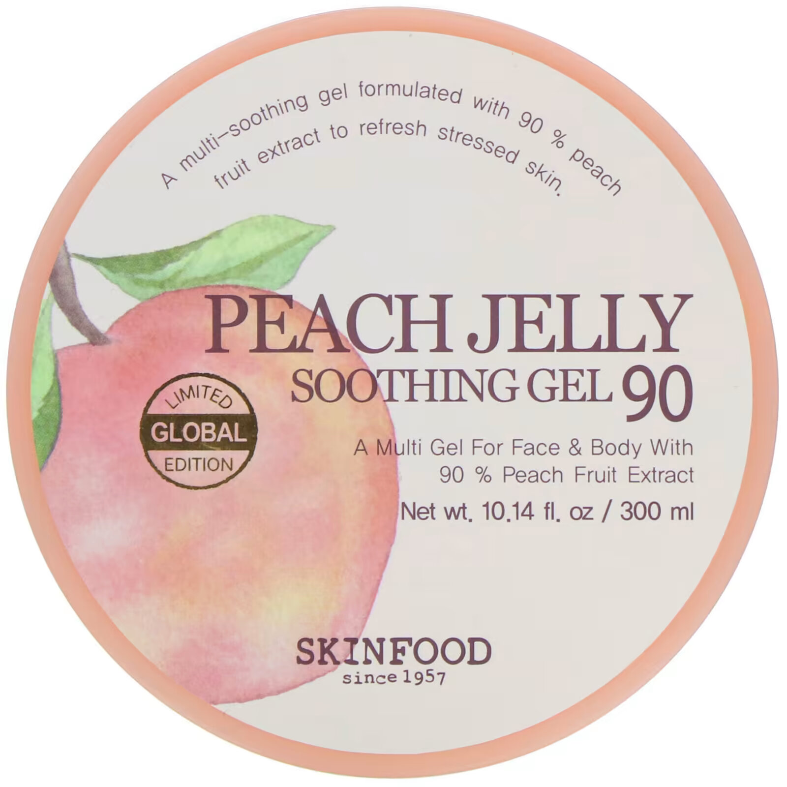 Skinfood, Peach Jelly, успокаивающий гель (персиковое желе) 90, 300 мл (10,14 жидк. унций) skinfood peach jelly успокаивающий гель персиковое желе 90 300 мл 10 14 жидк