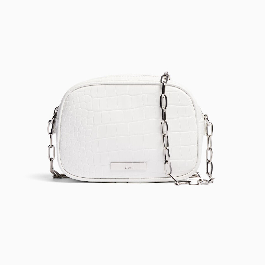 

Сумка Bershka Textured With Strap And Double Zip, белый