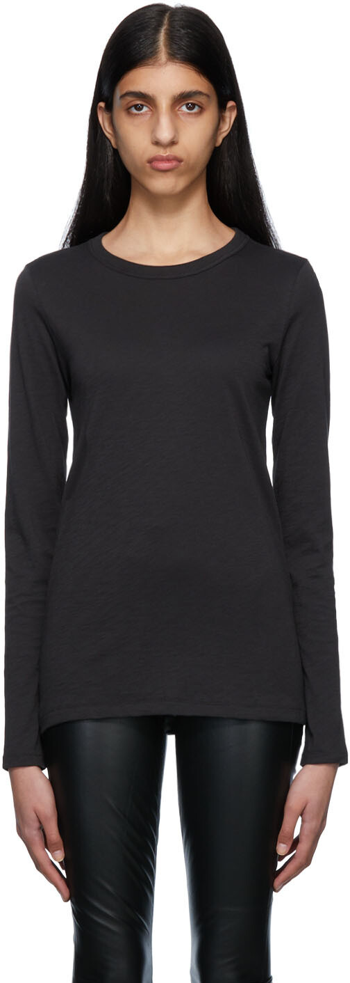 

Черная футболка с длинным рукавом The Slub rag & bone, Черный