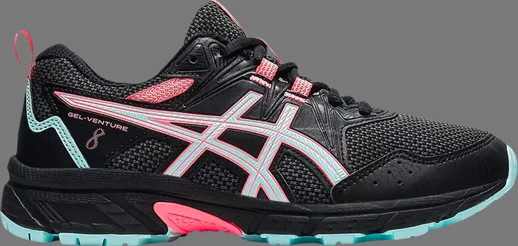 

Кроссовки gel venture 8 gs 'black clear blue' Asics, черный