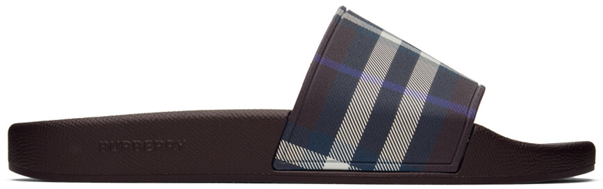 

Бордовые шлепанцы в клетку Burberry