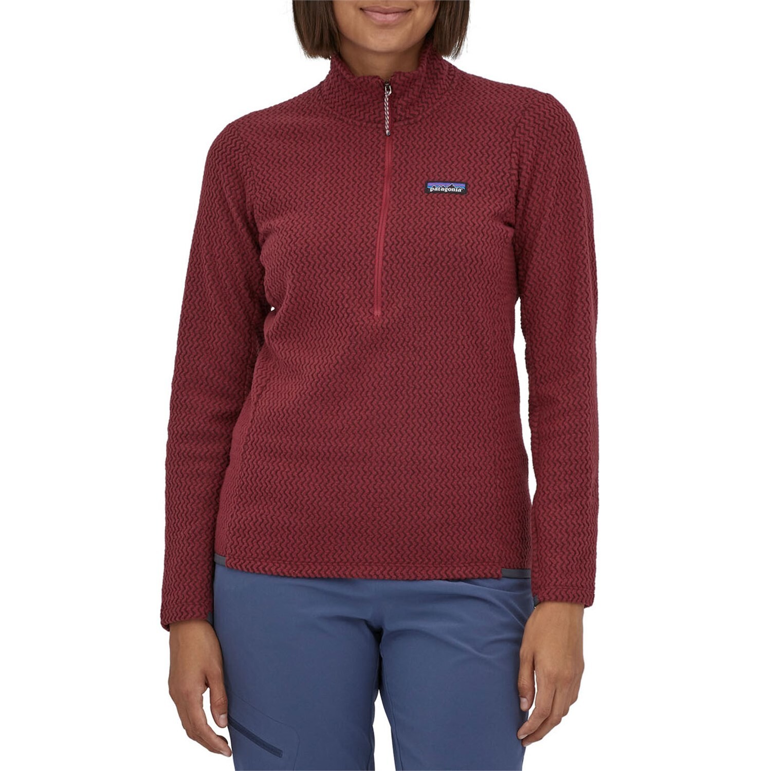 

Patagonia R1 Топ с воротником на молнии Air - женские, красный
