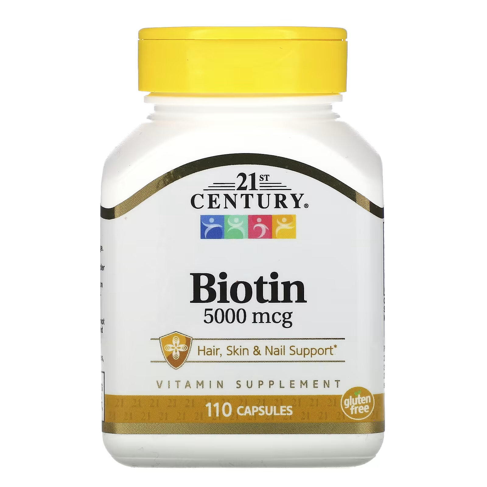 21st Century, Биотин, 5000 мкг, 110 капсул 21st century биотин 10 000 мкг 120 таблеток