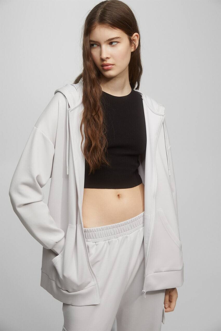 

Толстовка на молнии Pull&Bear, песочный