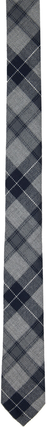 

Серый галстук в клетку тартан Thom Browne