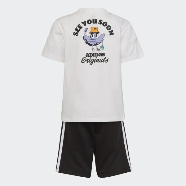 

Спортивный костюм adidas Trefoil Shorts and Tee, белый/черный