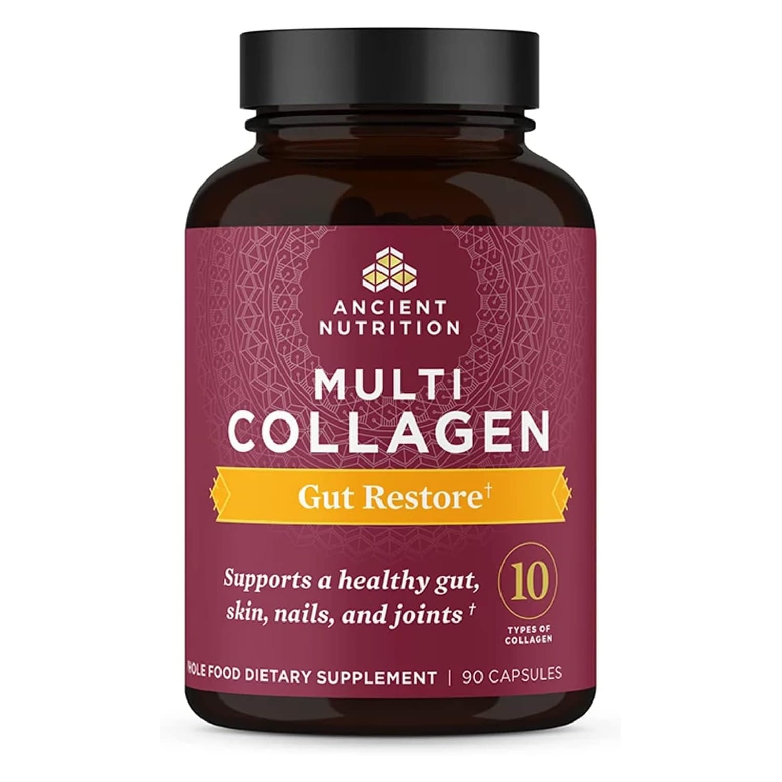 Коллаген Ancient Nutrition Multi Gut Restore 10 Types, 90 капсул биологически активная добавка beguana коллаген 180 гр