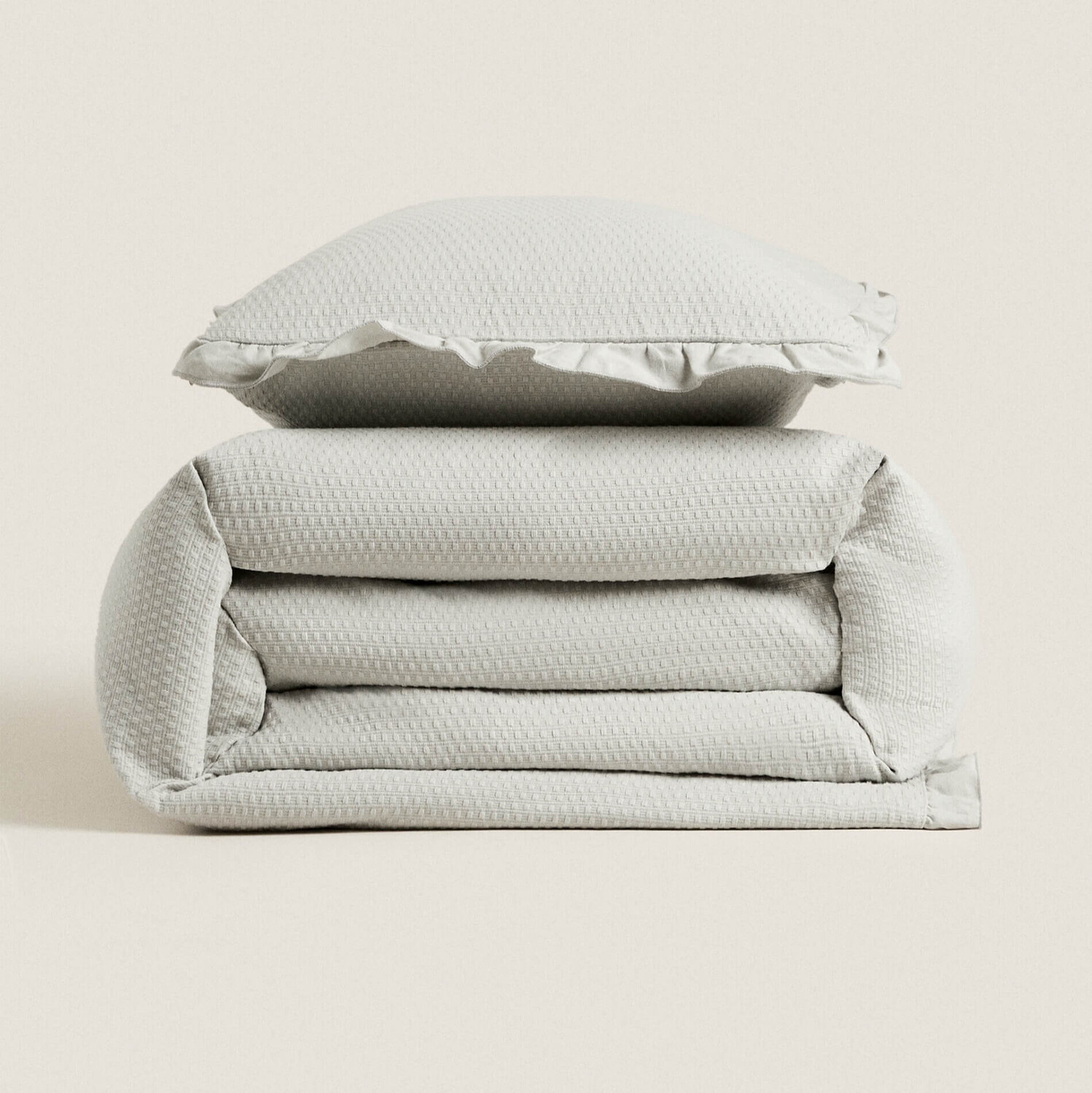 

Покрывало Zara Home Jacquard Cotton, серый