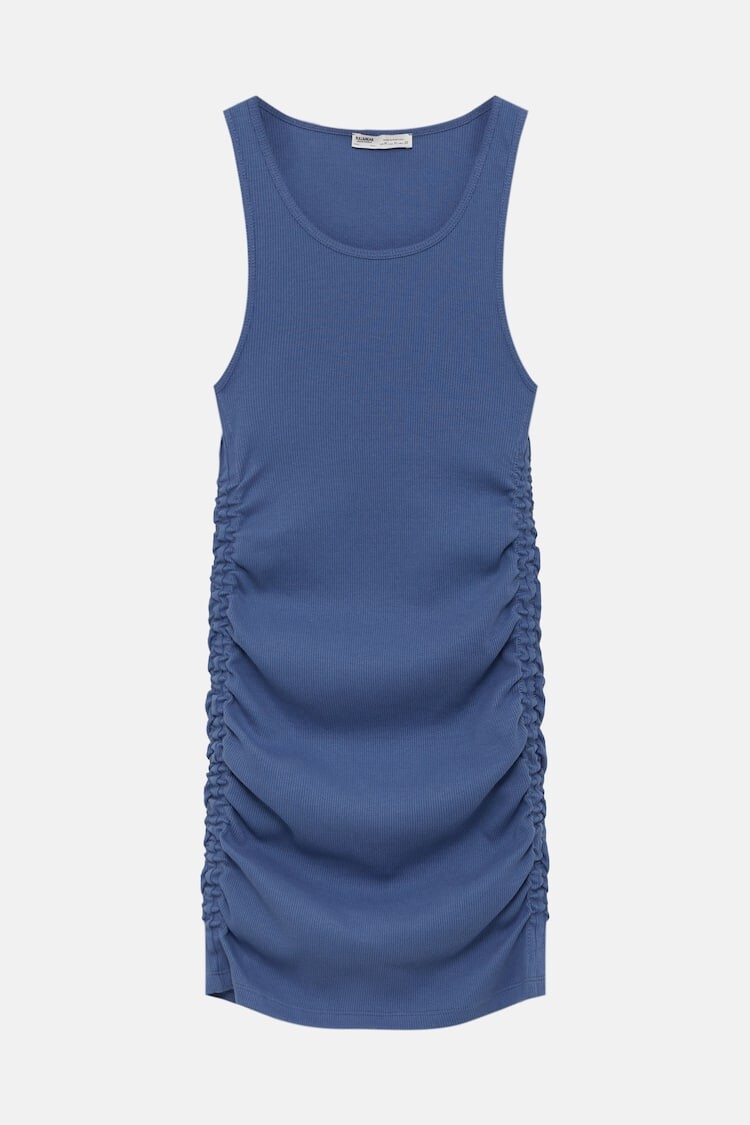 

Платье Pull&Bear Sleeveless Short Draped, синий