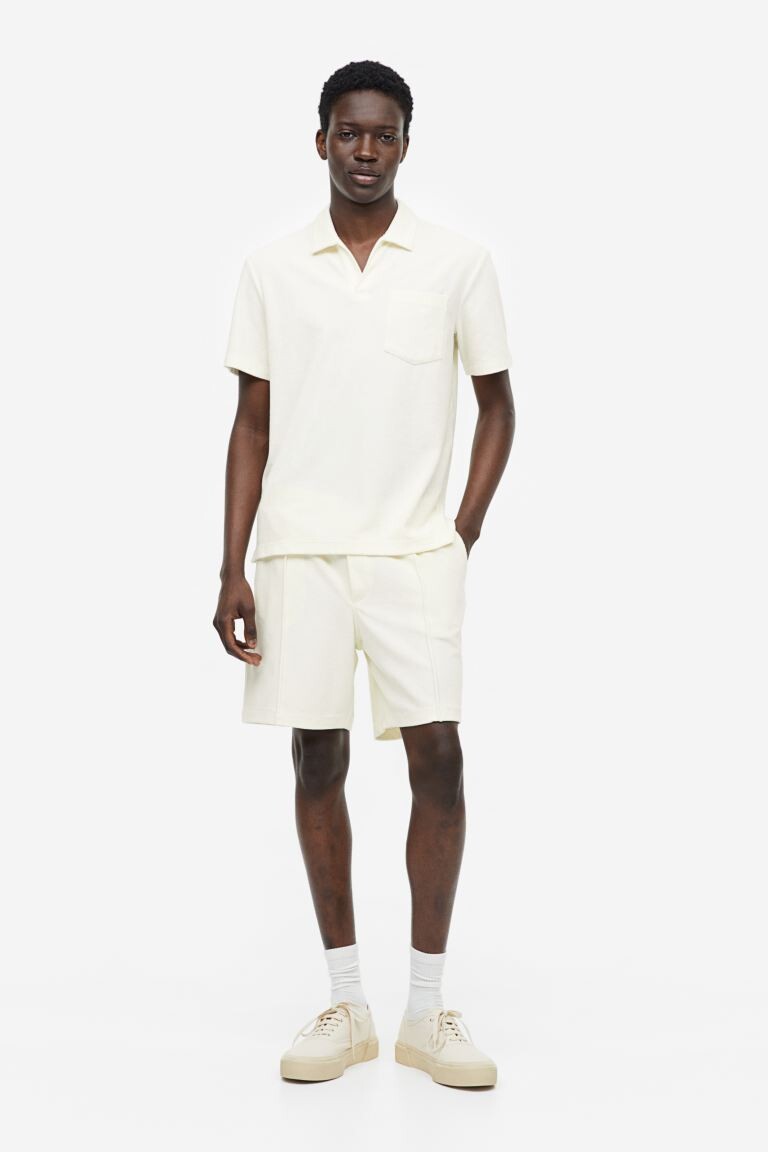 

Махровые шорты классического кроя H&M, крем