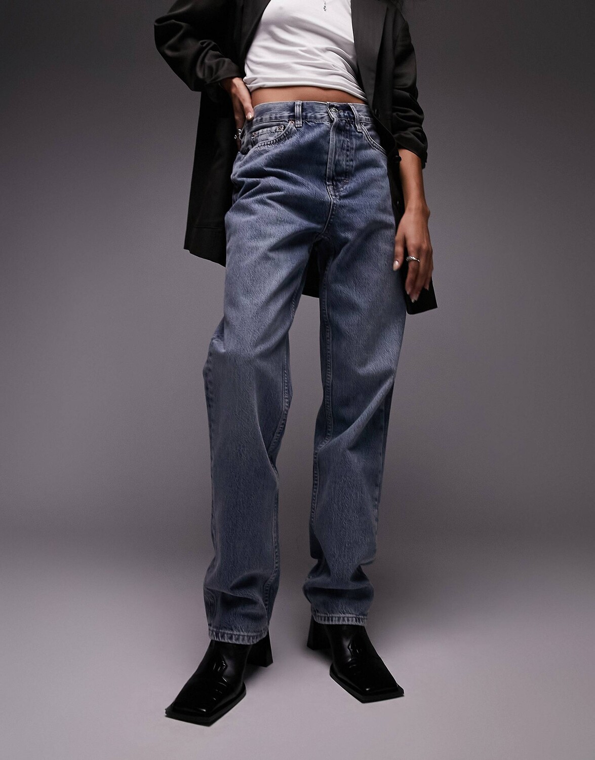 

Синие джинсы Topshop Dad
