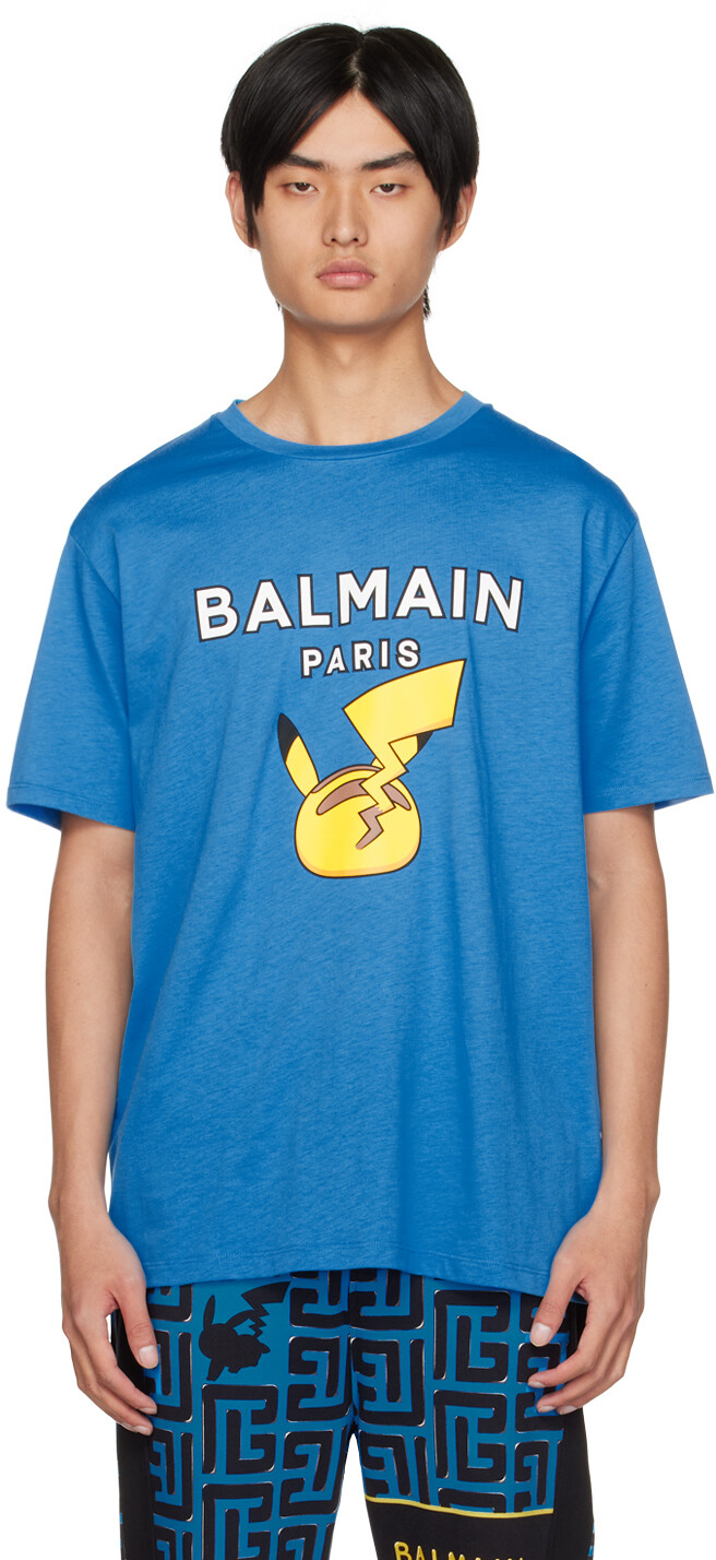 

Синяя футболка с принтом Pokémon Edition Balmain